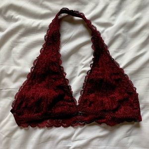 Maroon halter style bralette